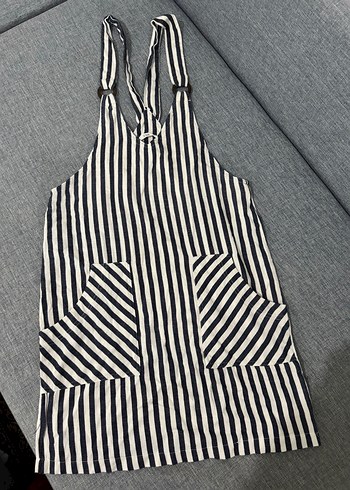 Çizgili Askılı Midi Tulum - Görsel 2