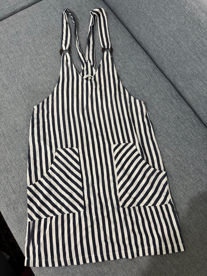 Çizgili Askılı Midi Tulum - Görsel 2