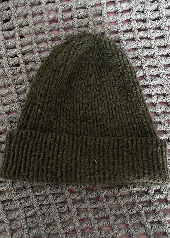 Haki ve siyah Örgü Kadın Bere - Görsel 3