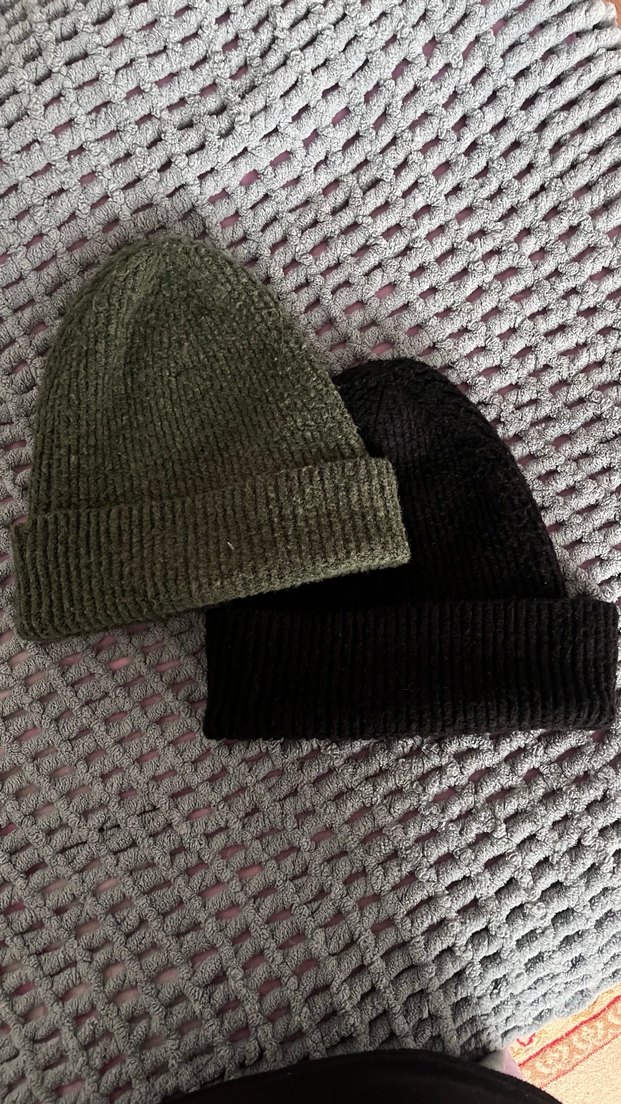 Haki ve siyah Örgü Kadın Bere - Görsel 5