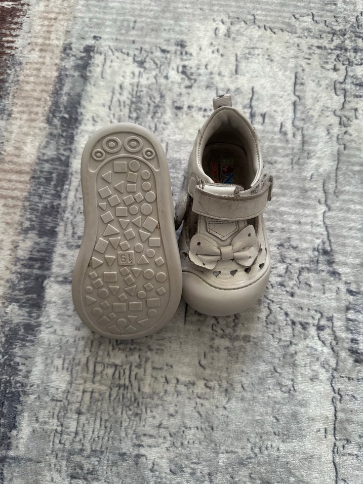 Kız Bebek Beyaz İlk Adım Ayakkabısı Velcro - Görsel 4