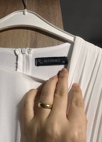 Beyaz Drapeli Uzun Elbise - Görsel 5