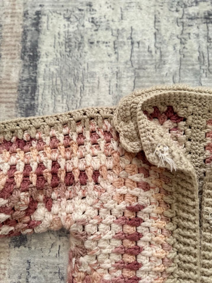 Kız Çocuk Bej Bohem Örgü Hırka - Görsel 2