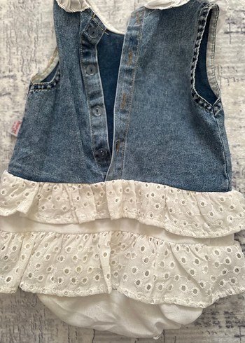 Kız Çocuk Kot Elbise Fırfırlı Yakalı - Görsel 4