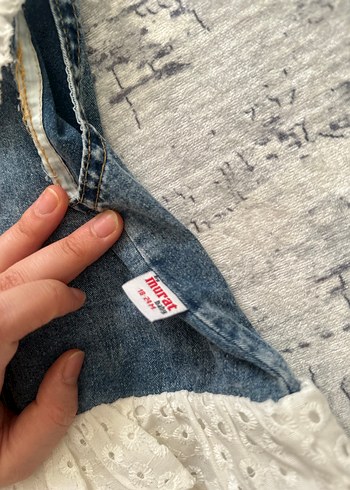 Kız Çocuk Kot Elbise Fırfırlı Yakalı - Görsel 5