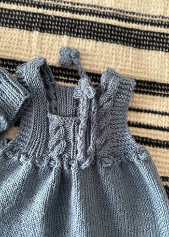 Gri Örgü Bohem Kız Elbisesi - Görsel 3