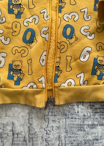 Sarı Fermuarlı Erkek Çocuk Sweatshirt - Görsel 3
