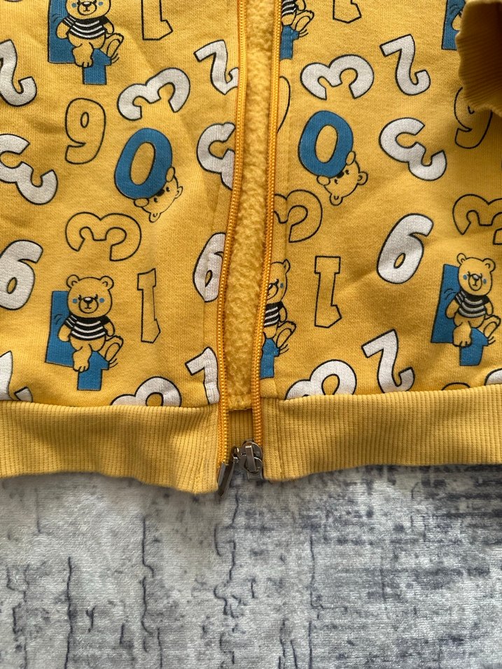 Sarı Fermuarlı Erkek Çocuk Sweatshirt - Görsel 3