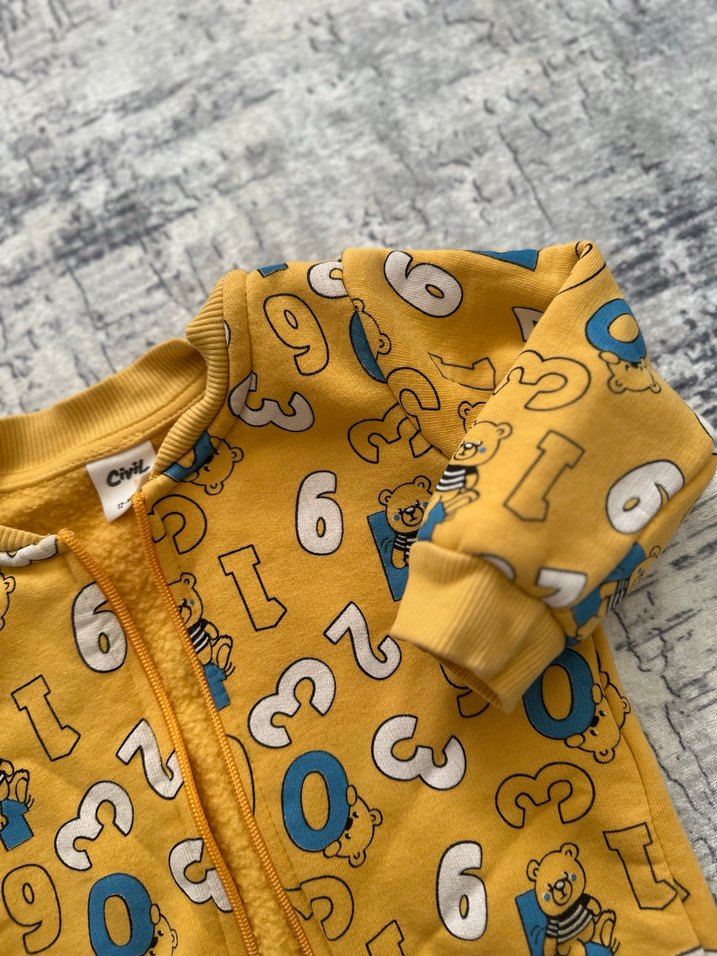 Sarı Fermuarlı Erkek Çocuk Sweatshirt - Görsel 2