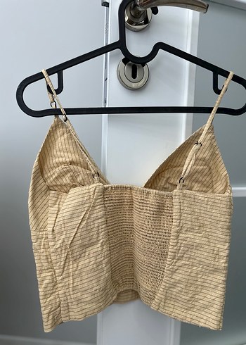 Zara bej Çizgili Kadın Midi Büstiyer - Görsel 3