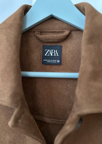 Zara Kahverengi Süet Düğmeli Ceket - Görsel 2