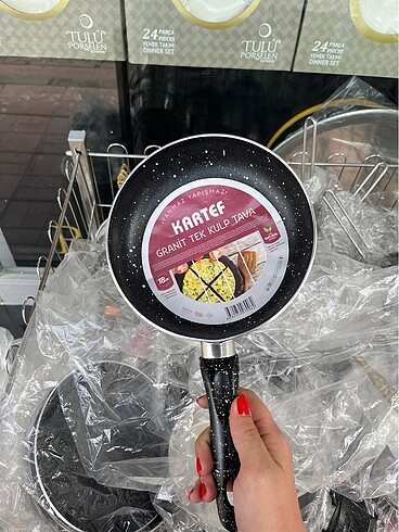 18 cm granit tek kulp tava