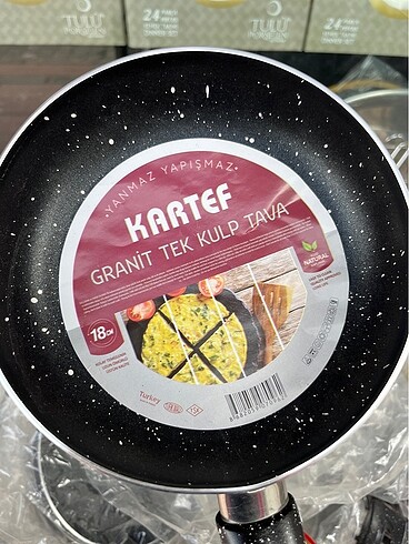 Beden 18 cm granit tek kulp tava