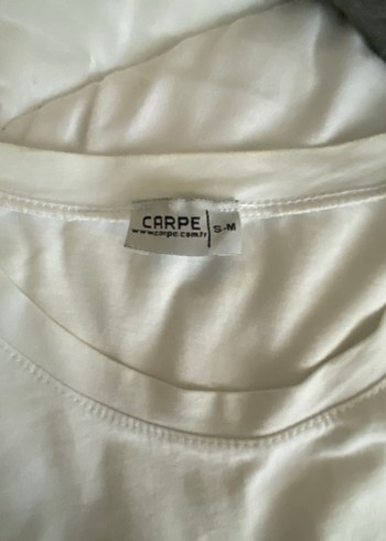 Beyaz Baskılı Pamuklu Kadın Tişört - Görsel 4