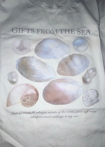 Beyaz Baskılı Pamuklu Kadın Tişört - Görsel 3