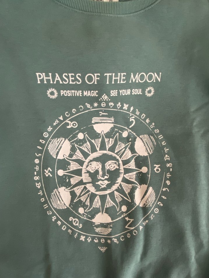 Turkuaz Baskılı Kadın Sweatshirt - Görsel 2