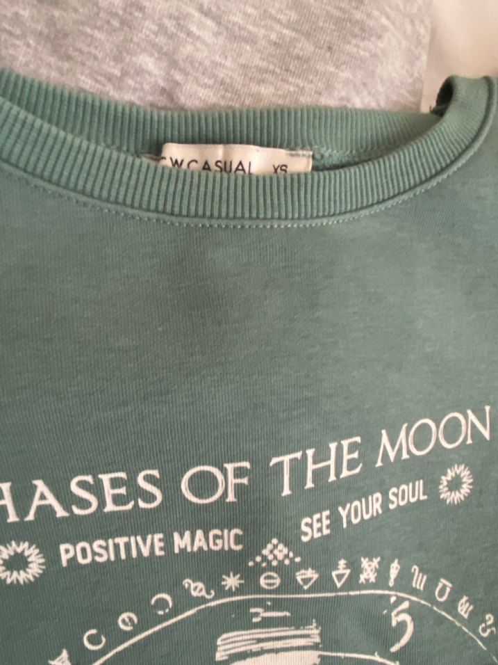 Turkuaz Baskılı Kadın Sweatshirt - Görsel 3