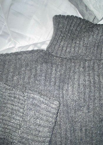 Gri Yün Balıkçı Yaka Kadın Kazak - Görsel 3