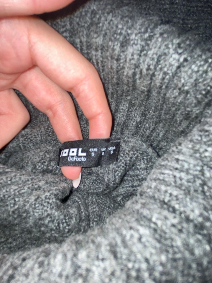 Gri Yün Balıkçı Yaka Kadın Kazak - Görsel 2