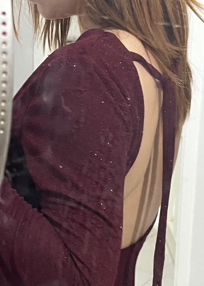 Simli uzun kollu crop - Görsel 3