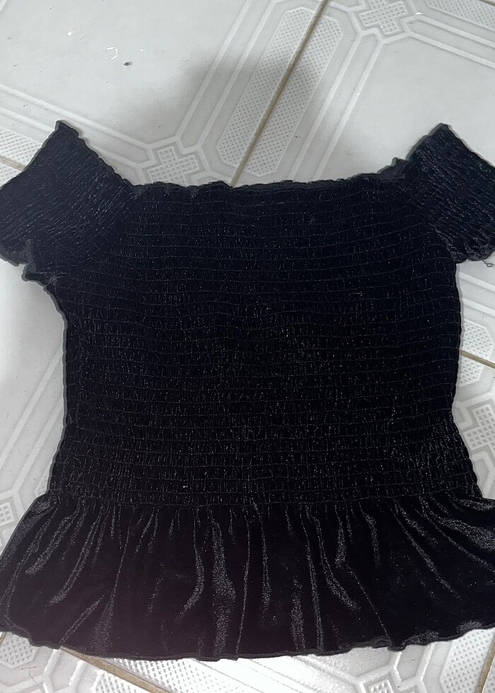 Siyah omzu düşük crop - Görsel 2