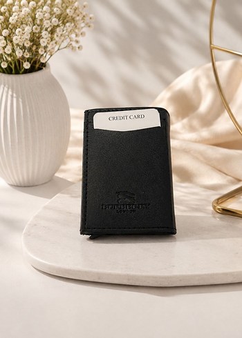 Burberry Mekanizmali Erkek Siyah Cuzdan