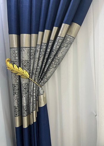 Lacivert Parlak Fon Perde - Görsel 2