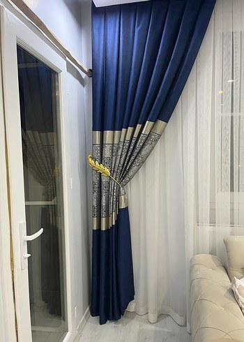 Lacivert Parlak Fon Perde - Görsel 3