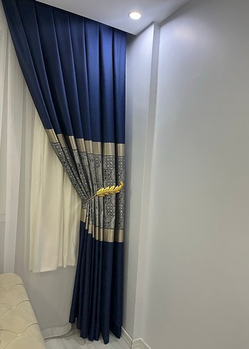 Lacivert Parlak Fon Perde - Görsel 4