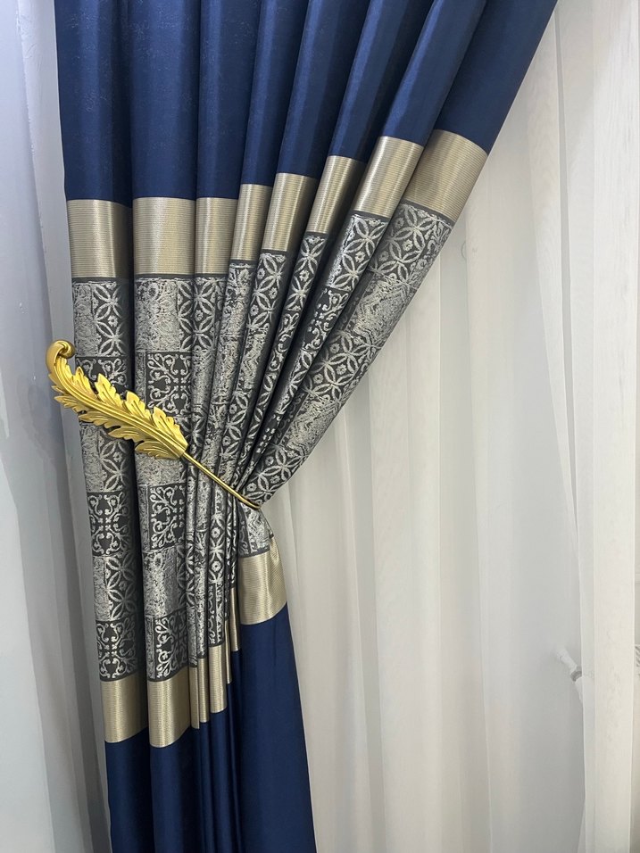 Lacivert Parlak Fon Perde - Görsel 2