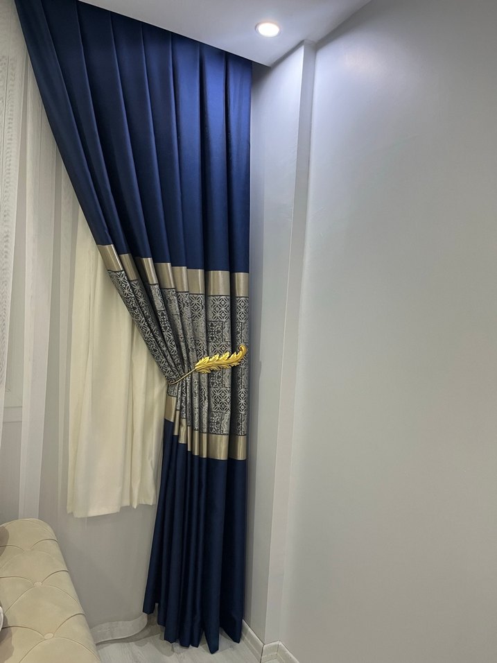 Lacivert Parlak Fon Perde - Görsel 4