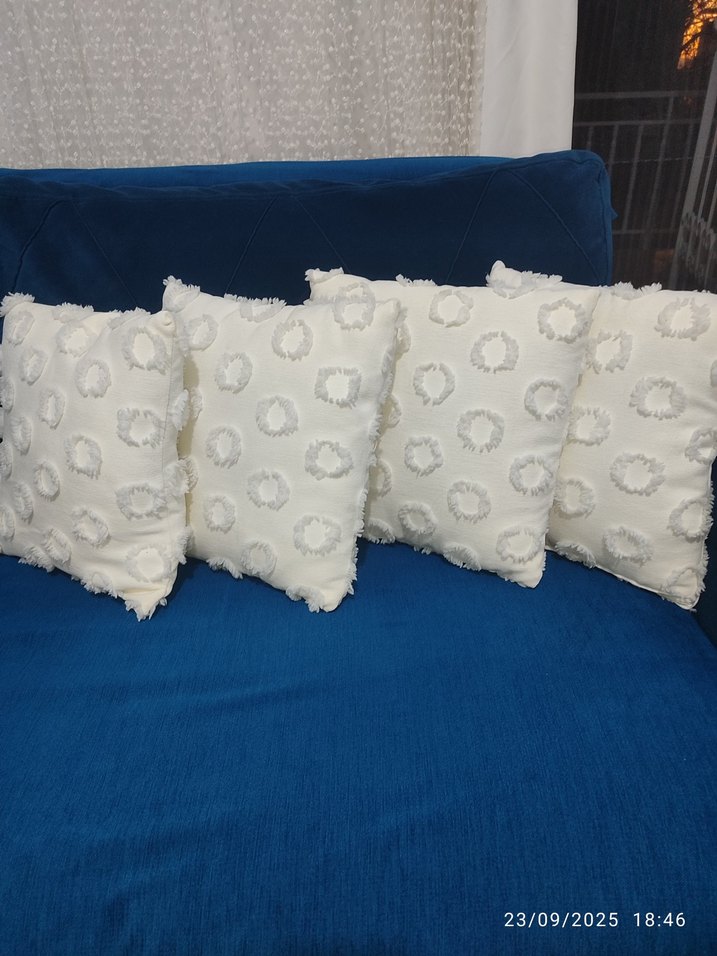 Bohem beyaz İşlemeli Beyaz Dekoratif Yastık - Görsel 4