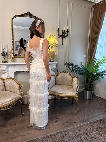 s Beden beyaz Renk Beyaz otrişli söz nişan elbise