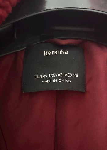 Bershka Bershka koyu kırmızı yün Kaban