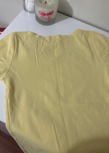 Sarı Kısa Kollu Kadın Tişört - Görsel 4