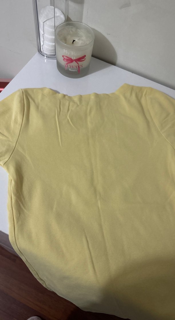 Sarı Kısa Kollu Kadın Tişört - Görsel 4