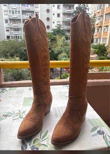 37 Beden kahverengi Renk TABA RENGİ SÜET KOVBOY CİZME