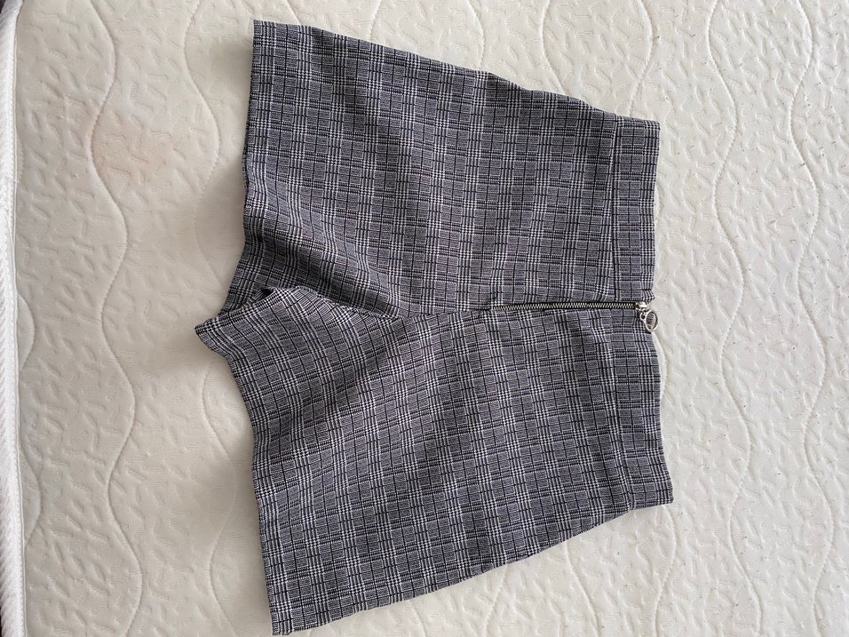 Gri Pilili Mini Etek - Görsel 2