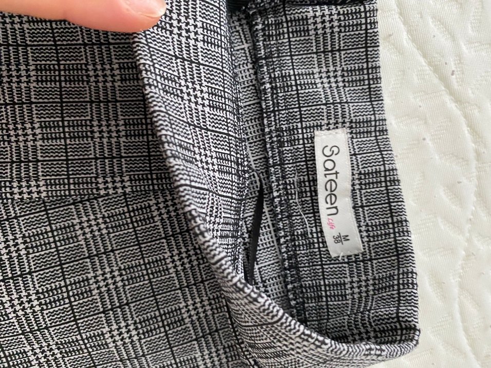 Gri Pilili Mini Etek - Görsel 4