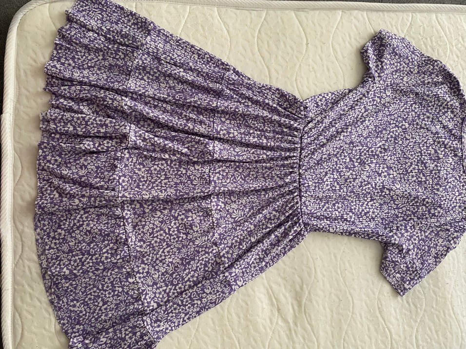 Bohem V Yaka Mor Midi Elbise - Görsel 3