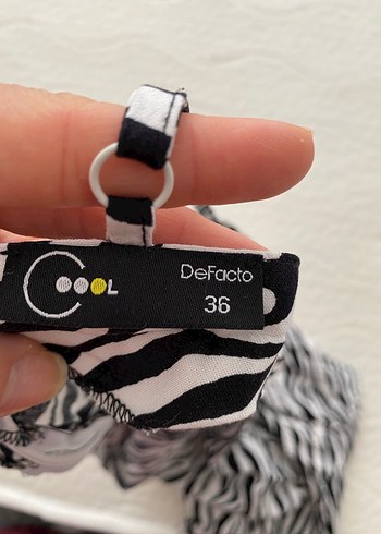 Defacto Zebra Desenli Askılı Mini Elbise