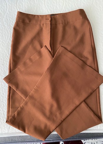 38 Beden kahverengi Renk Kadın Kahverengi Midi Kumaş Pantolon