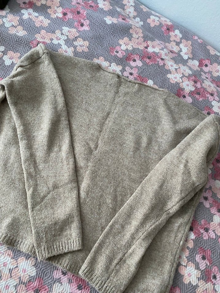 Krem Örgü Kadın Kazak - Görsel 2