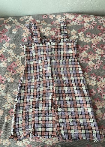 Kız Çocuk Çok Renkli Kareli Elbise - Görsel 2