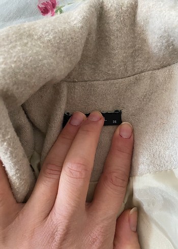 Düğmeli Bej Süet Kadın Midi Kaban - Görsel 5