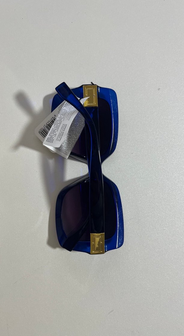 Şeffaf Koyu Mavi Kadın Güneş Gözlüğü - Görsel 3