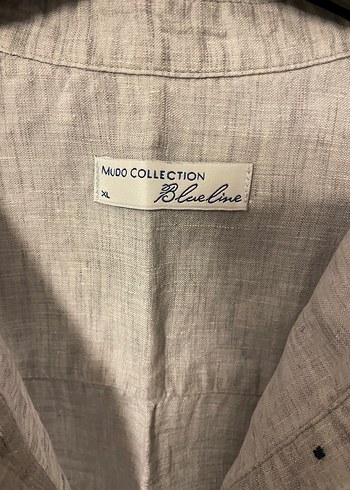 Düğmeli Bej Keten Kadın Gömlek - Görsel 2