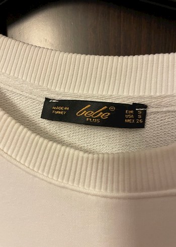 Beyaz Kadın Pamuklu Sweatshirt Velcro Detaylı - Görsel 2