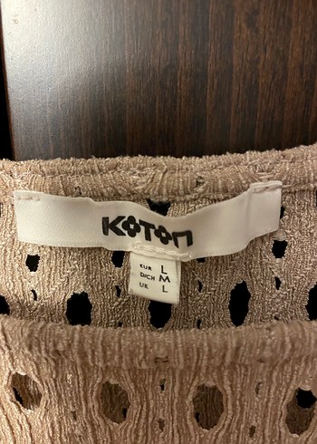 Bej Örgü Kadın Kısa Kollu buluz - Görsel 2