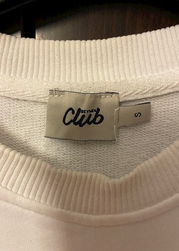 Beyaz Kadın Pamuklu Sweatshirt - Görsel 2